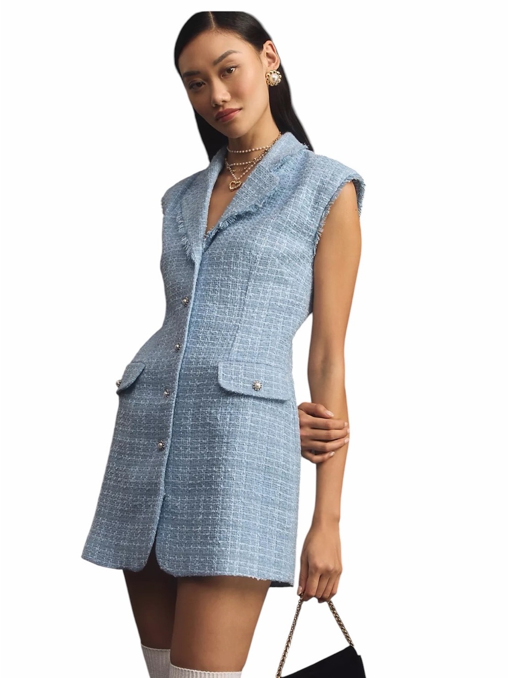 Maeve x Anthropologie- Sleeveless Tweed Blazer Mini Dress Sz 4
